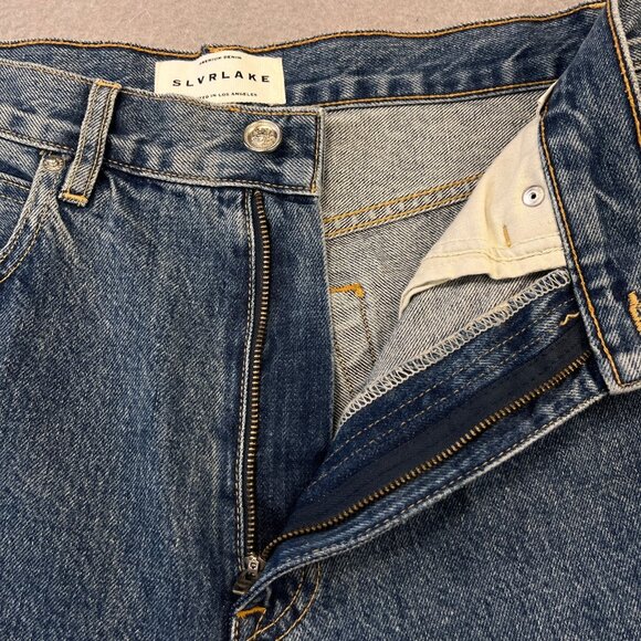 Slvrlake London Jeans Size 32 High Rise Straight Leg Cotton Denim USA Made - Picture 8 of 14